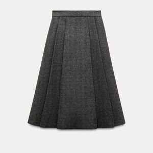 Zara BOX PLEAT MIDI SKIRT ZW COLLECTION
